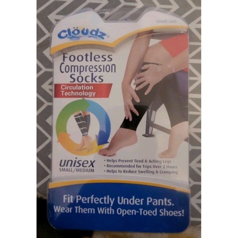 Cloudz Footless Compression Socks Circulation Technology Unisex Small/Medium NEW